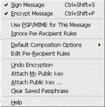 OpenPGP menu in compose window