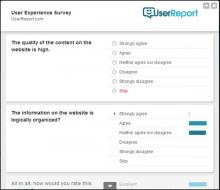 Questions in the survey come down from the top as questions are answered