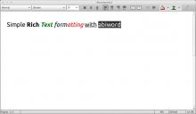 AbiWord as a simple Rich Text editor