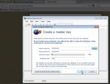 Creating a master key for your KeePass password database.
