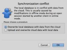 Cloud sync version conflict management