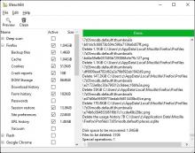 BleachBit 1.9.3 on Windows 10 showing Firefox preview