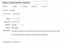 Google Calendar Intergration