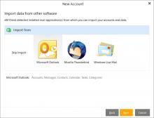New account creation and data import from other software.