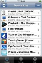 List of servers in iPhone App
