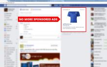Facebook AdBlock for Chrome blocks ads in the sidebar