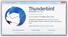 About Thunderbird window