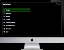 Start screen of nessMediaCenter on iMac