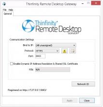 Thinfinity Remote Desktop Server - Gateway settings